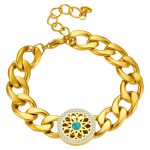 Brățară "Floare", Oţel placat cu aur 18K